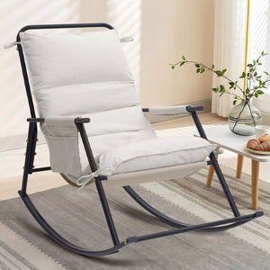 COMAX Beige Rocking Chair Cotton-linen fabric Interior Scene