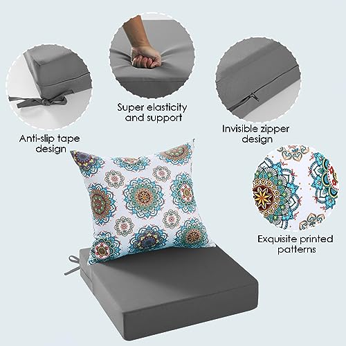 PrimePatio Outdoor Couch Cushions With Pattern