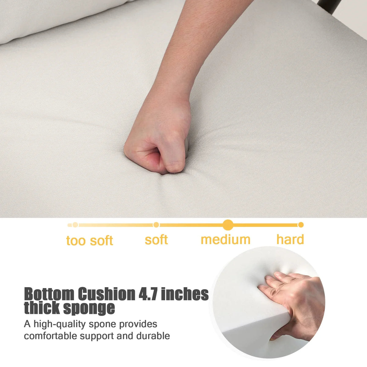 COMAX Beige Glider Rocking Chair-Cotton and Linen Fabrics Good support