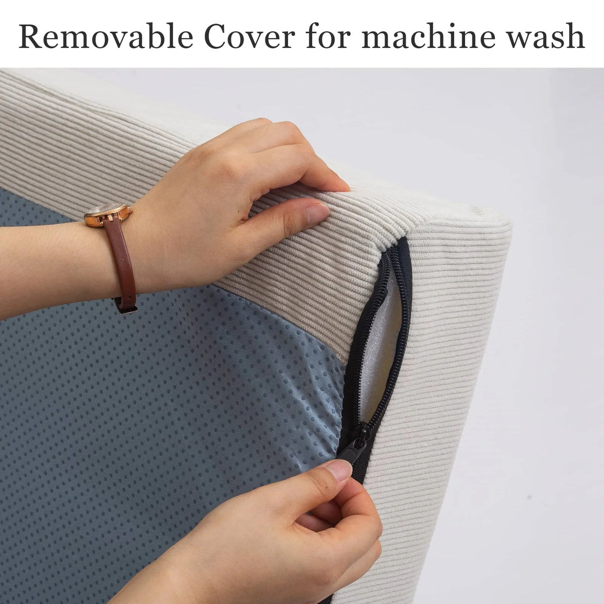 COMAX Beige Glider Rocking Chair Removable Cover for machine wash