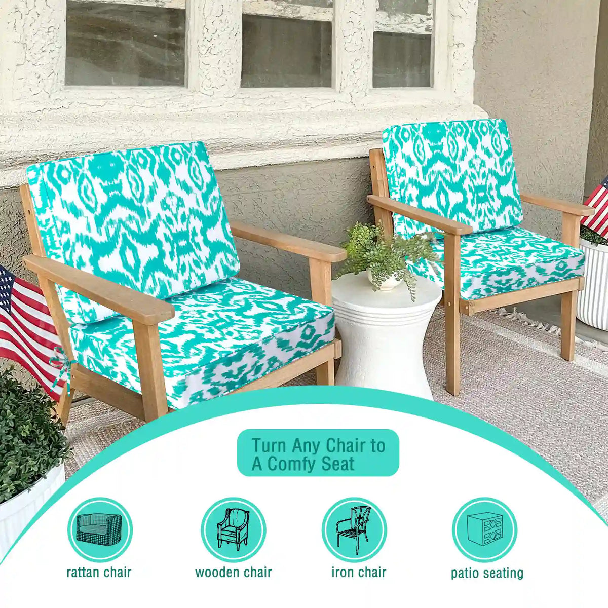 PrimePatio Square Outdoor Couch Cushions