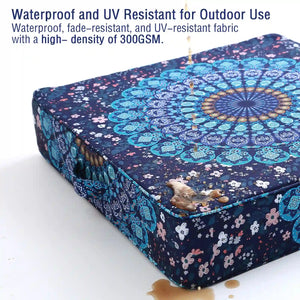 Square Floor Waterproof Seat Cushion, Boho Outdoor Floor Cushion Sitting