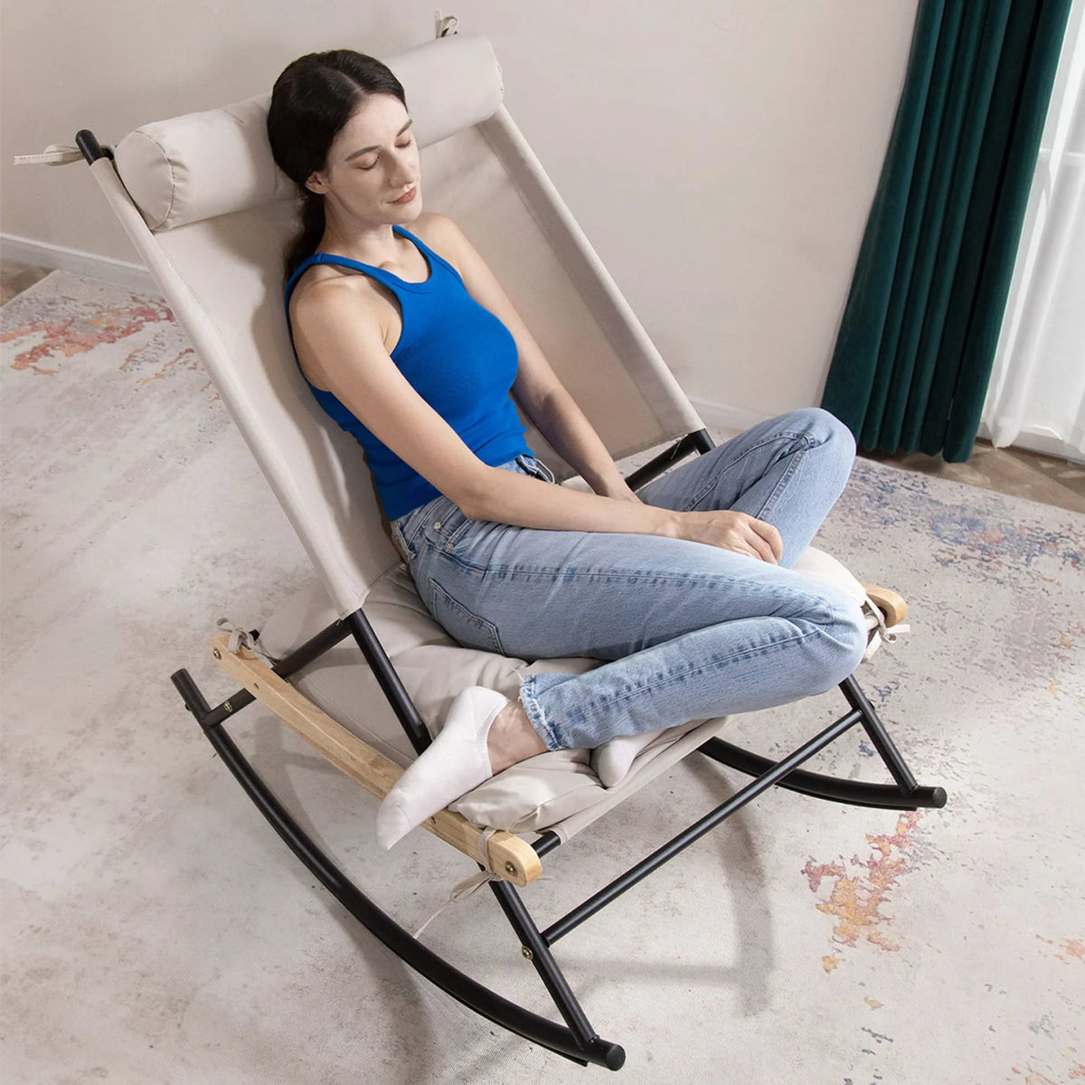 COMAX Outdoor Rocking Chair dimensions are 40"D x 27.7"W x 40"H