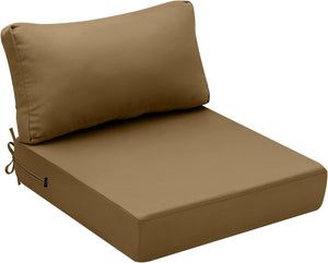 Hampton Bay Replacement Cushions for Sofa Couch Chair, Water-Resistant Canvas; Natural; Khaki