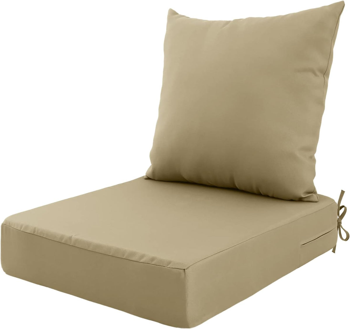 Hampton Bay Replacement Cushions for Sofa Couch Chair, Water-Resistant Canvas; Natural; Light Khaki