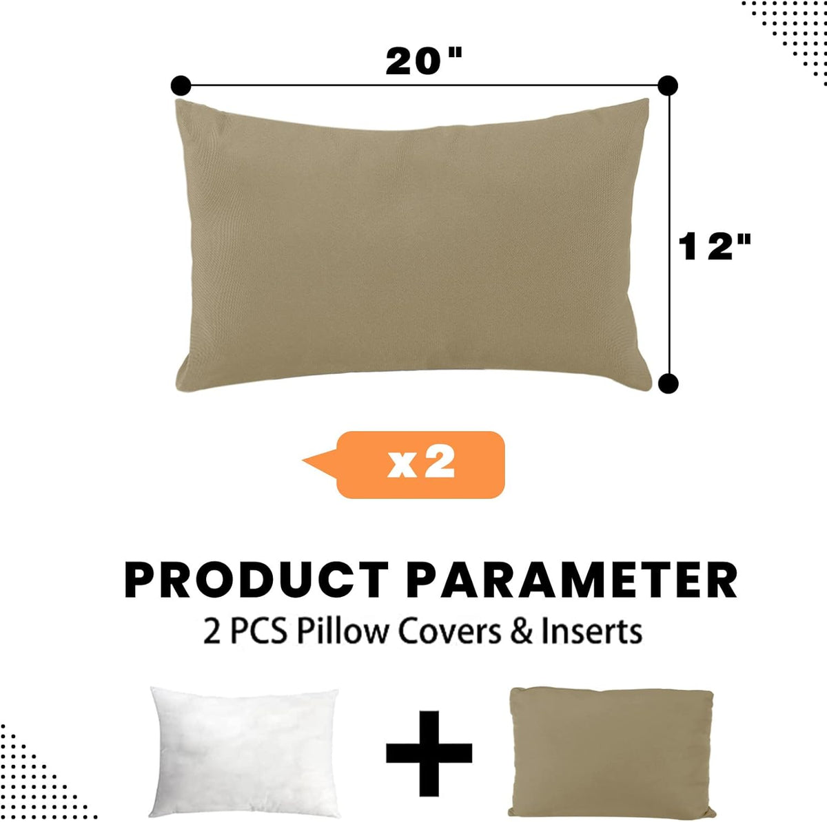 PrimePatio Outdoor Lumbar Pillows