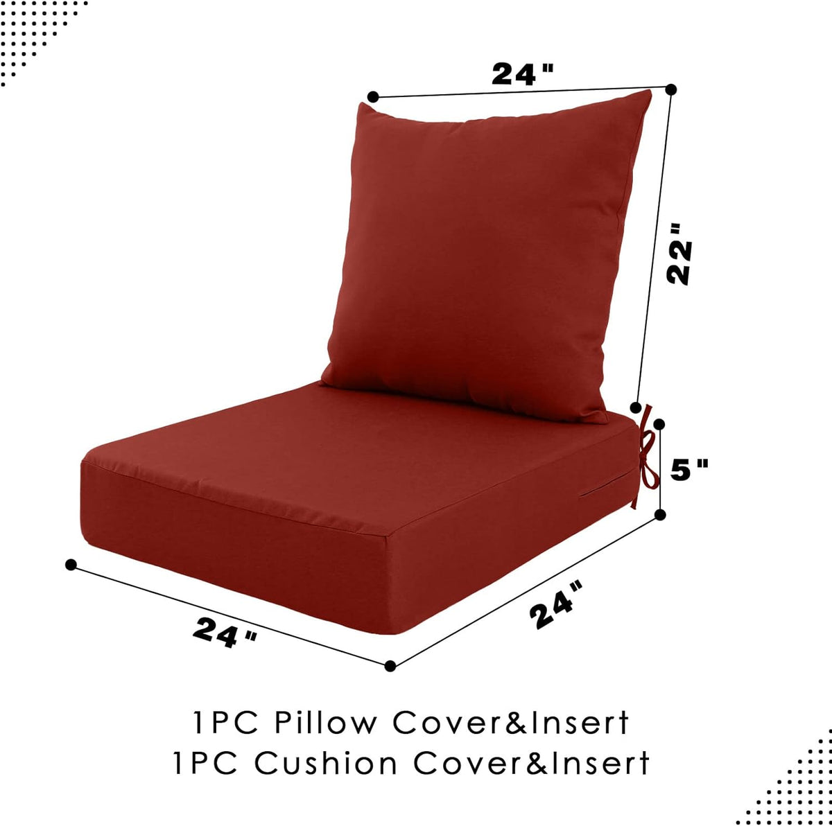 Hampton Bay Replacement Cushion for Sofa Couch Chair, Water-Resistant Canvas; Natural; Spice