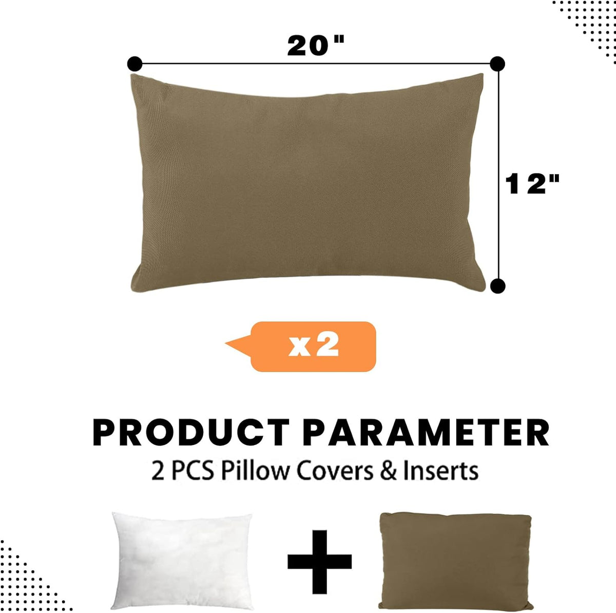 PrimePatio Outdoor Lumbar Pillows