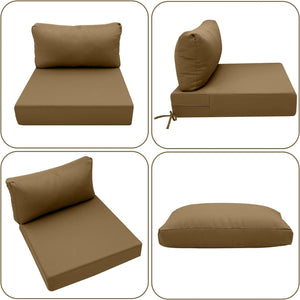 Hampton Bay Replacement Cushions for Sofa Couch Chair, Water-Resistant Canvas; Natural; Khaki