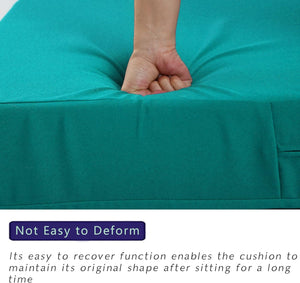 Hampton Bay Replacement Cushions for Sofa Couch Chair, Water-Resistant Canvas; Natural; Peacock Blue