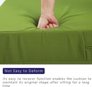 Hampton Bay Replacement Cushions for Sofa Couch Chair, Water-Resistant Canvas; Natural; Green Leaf